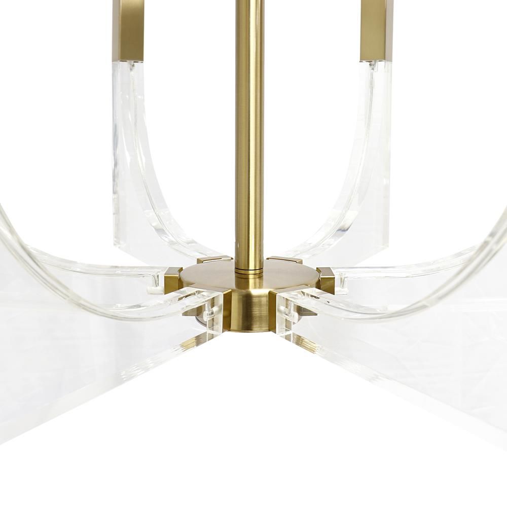 Omeara Lucite & Gold Chandelier