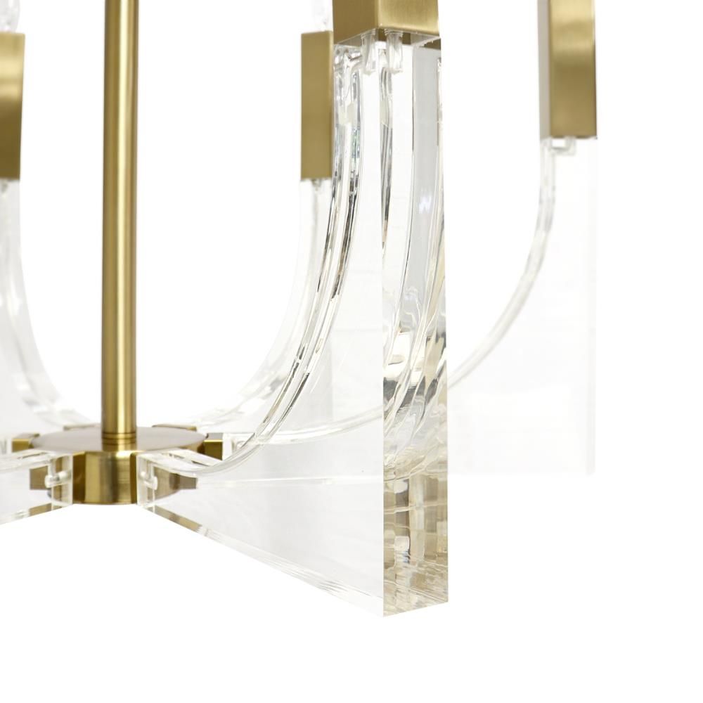 Omeara Lucite & Gold Chandelier