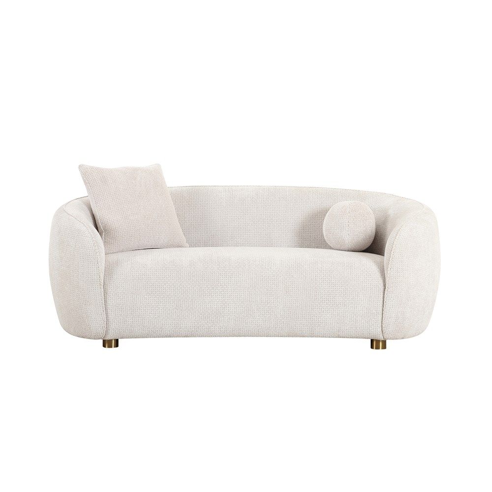 Zarina Loveseat with 2 Pillows, Ivory