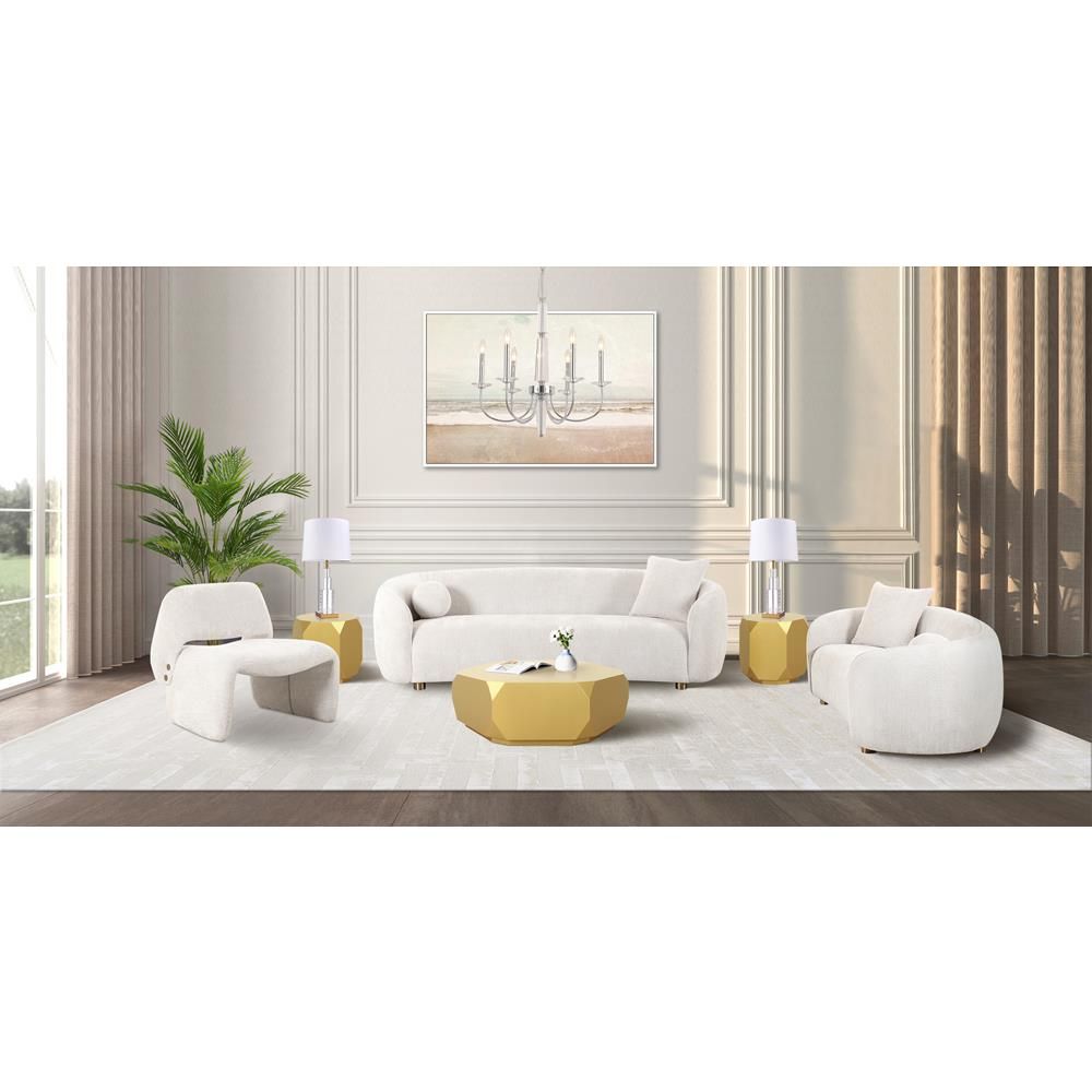Zarina Loveseat with 2 Pillows, Ivory