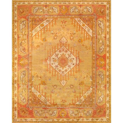 Antique Oushak Lamb's Wool Area Rug-10' 4'' X 12'11''