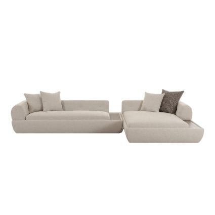 Amara Beige 2-Pieces Sectional Sofa Set with Cushions